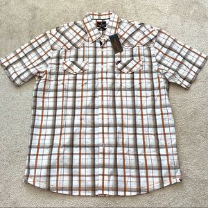 New Men’s XXL Plaid button up short sleeve shirt